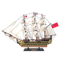 Modèle de bateau en bois HMS Victory, cadeau unique, grand modèle, artisanal, détails réalistes, décoration nautique, modèle de navire de guerre historique