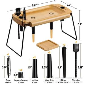 Wooden Cigar <b>Rolling</b> Tray Set Foldable Multifunctional With Accessories Rack And Cone Loading Port For DIY Cigar Making - Product Image 5