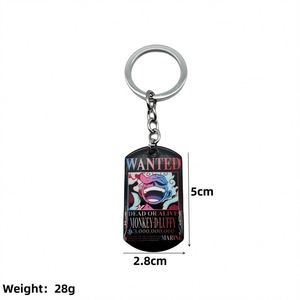 Anime Luffy Robin Wanted Cartoon Stainless Steel UV Printing Keychain Steel Key Chain Rings Backpack Pendant DIY Crafting Gifts - Product Image 6