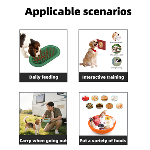 وعاء سيليكون للحيوانات الأليفة مانع للإنزلاق محمول خارجي Pet Placemat كوب شفط للكلاب والقطط حصيرة أطباق طعام بطيئة المصنع - Product Image 4