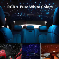 Kit de Ciel de Toit Étoilé Haut de Gamme à Commande par Application, Fibre Optique Lumineuse RVBW, pour Décoration d'Intérieur de Voiture