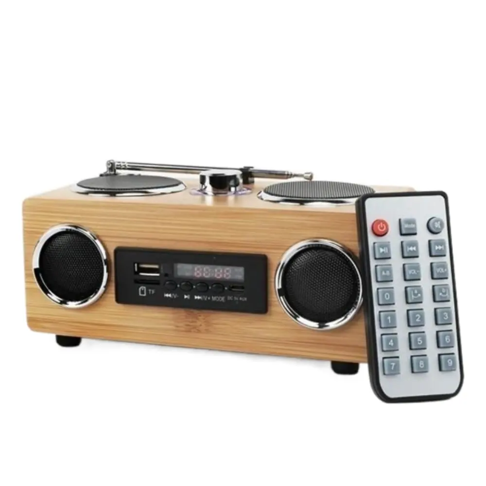 Mini haut-parleur Portable sans fil Bluetooth en bois de bambou, haut-parleurs Radio Bluetooth Fm Bluetooth à dents bleues rechargeables, boîte de son