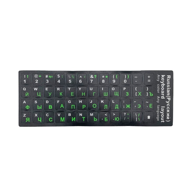 Laptop Notebook Fluorescent Color White Black Pvc Printing Arabic English Russian Korian Korean Keyboard Stickers