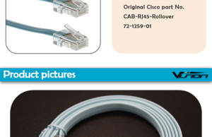 Câble de console crossover <span class=keywords><strong>RJ45</strong></span> 72-1259-01 12 pour routeur commutateur - Product Image 3