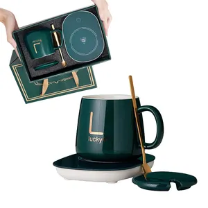 RAYBIN inteligente 55 grados 55 grados USB tazas de café calentador conjunto de regalo taza de café eléctrica calentador conjunto con taza