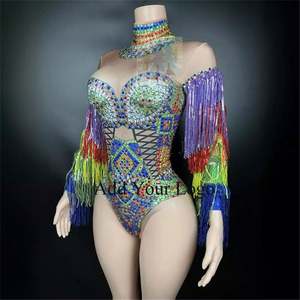 ชุดเดรสสำหรับไนท์คลับลายเพชรชุดเดรสสี2024การแสดงกายกรรมชุดเดรสพร้อมประกายสีสันสดใส - Product Image 4