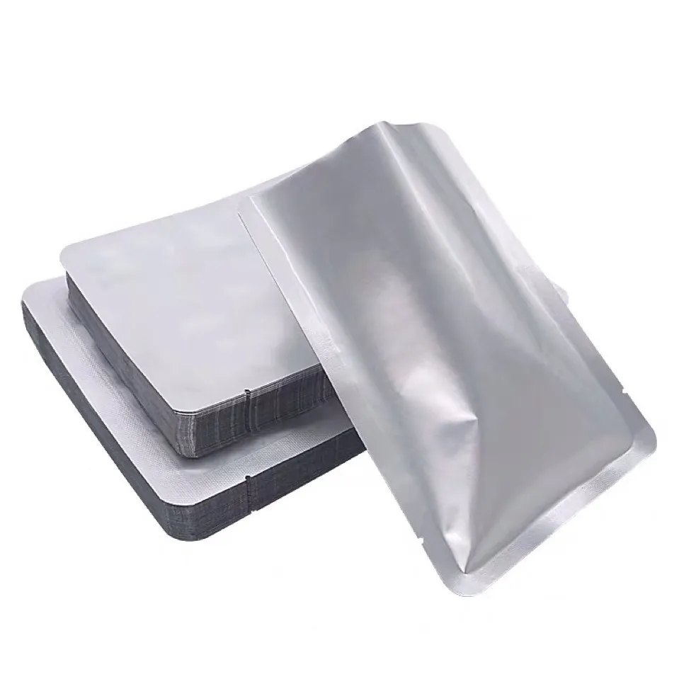 Tas Aluminium Foil Tahan Bau, Food Grade, Tas Mylar Kustom Perak, Kualitas Tinggi