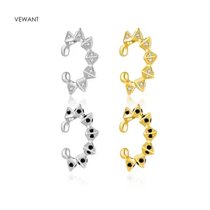 Vewant Fashion 925 Sterlingsilber konische Manschettenohrringe 18K Gold vergoldet konisch Hoop-Clip-An-Ohrringe mit Zirkone