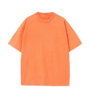 20 Double fil peigné 230g coton lourd 100% tissu tricoté à manches courtes T-Shirt décontracté technique de lavage à l'acide imprimé Logo solide