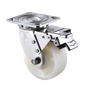 4/5/6/8inch 250/350/450/550kg SS Nylon PA Polyurethan Rollen Hoch leistungs federung Break Caster Castor Roller Wheel - Product Image 3