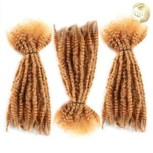 Extensions de cheveux humains brésiliens 100% premium, afro crépus, dreadlocks, plumes, 10-16 pouces # 27 <span class=keywords><strong>Blonde</strong></span> Soft Natural Looking Remy Perm - Product Image 1