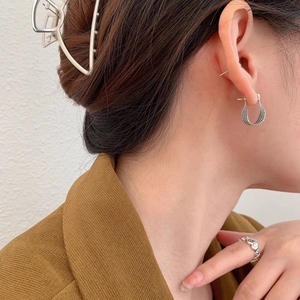 FY-EK554 S925 <strong>Sterling</strong> <strong>Silver</strong> Twisted <strong>Earrings</strong> for Women <strong>Silver</strong> Antiqued Vintage <strong>Small</strong>-Brand Design Simple <strong>Earrings</strong> - Product Image 4
