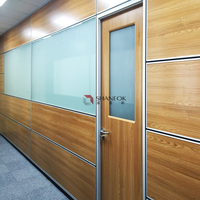 Modern 3D MDF Decorative Wall Panel Wooden Interior Office Glass Partition Wall for Home Elegant Room Divider Stylish Design