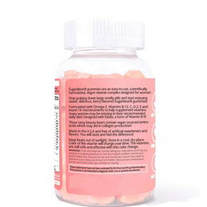 Gummies per capelli da donna con etichetta privata multivitaminico Multi vegano con Omega-3, folato, miscela di collagene vegano - Product Image 2