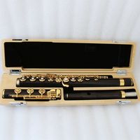 High Quality Flute Professional Ebony Wood Flute Instrument with Gold Plated Keys Flute