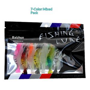 Leurre souple artificiel lumineux avec hameçon en acier inoxydable, simulation crevette, pour la pêche au bar, 9 cm avec hameçons - Product Image 4