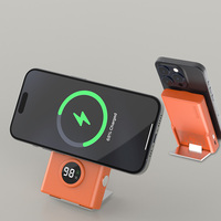 Funxim Nouveauté : Support magnétique pour selfie avec chargeur sans fil PD, batterie externe et affichage numérique LED pour utilisation en extérieur