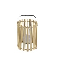 Lampe de nuit LED portable style bohème chic, abat-jour en corde de bambou tressée à la main, télécommande, intensité réglable, alimentation par piles, éclairage blanc chaud