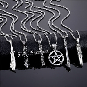 Mode Hüften Hopfen Halskette, Edelstahl Halskette Männer, Valentinstag Geschenk für ihn - Product Image 1