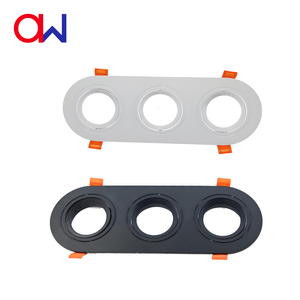 Triple Head Recessed Mounted Round <b>Frame</b> Housing Wide-angle GU10 MR16 White Plastic Lamp Accessory - Product Image 6