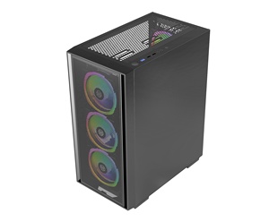 <span class=keywords><strong>Caja</strong></span> de PC Gamer ATX de Torre Media con Panel Lateral de Vidrio Templado Hecho a Mano, RGB, con Fuente de Alimentación y USB 3.0 - Product Image 3