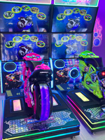 Simulateur de course de moto, jeu d'arcade, machine de course à monnayeur, jeu de course dynamique à double écran, machine de divertissement