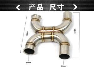Adecuado para motocicletas <span class=keywords><strong>Triumph</strong></span> <span class=keywords><strong>Bobber</strong></span> Bonneville, modificado para silenciador de escape especial, sección central de escape de tres vías. - Product Image 6