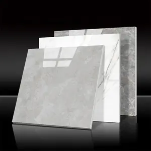 60x60 80x80 Grey Glossy Full- Body Glazed Marble Floor Tile Porcelain Ceramic Tiles For Interior