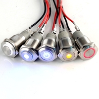 Interruptores de Botón Pulsador Metálicos Momentáneos de Cabeza Alta de 16 mm QN con Luces LED