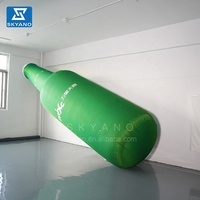 Giant Advertising Canettes gonflables pour boissons gazeuses Bouteille de bière géante verte gonflable pour événements de marque