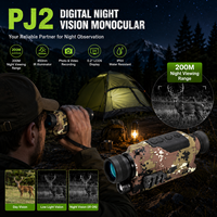 Monoculaire de vision nocturne numérique PJ2, zoom optique 5X, vision IR 200m, vidéo 1080P, dispositif d'observation extérieure