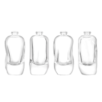Flacon de parfum en verre de 30 ml au design unique avec bouchon, flacon en verre vide avec pulvérisateur à pompe et capuchon à sertir, étiquette personnalisée, idéal pour les cadeaux de mariage