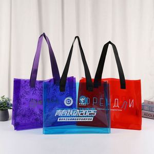 Sacs de plage en plastique transparent vintage imperméables avec logo personnalisé pour femmes, sacs promotionnels colorés Imaiwill - Product Image 1