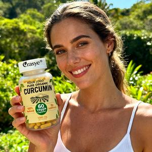 Oem/odm 1000 טבעי mg כמוסות כורכום כורכום-95% cuminoids & bioperine תמצית פלפל שחור עבור משותף & בריאות חיסונית - Product Image 1