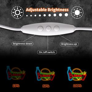 Hamburger fries neon LED indoor hanging ambient light shop <b>sign</b> wall decoration light entrance indicator light luminous <b>sign</b> - Product Image 2