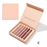 Set de Regalo de Cosméticos para Mujer, Marca Privada OEM ODM, 6 Colores, Lápiz Labial Líquido Mate de Larga Duración, Resistente al Agua y Antiadherente