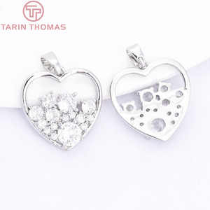 Colgantes en Forma de Corazón de Latón Chapado en Oro de 24K con Circonita, Accesorios de Alta Calidad para la Fabricación de Joyería DIY - Product Image 5