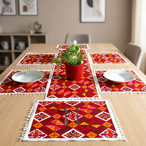 Chemin de table en jute naturel, fait main, écologique, décoration de table à manger, fabriqué au Bangladesh - Product Image 1