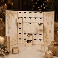 Calendrier de l'Avent de Noël personnalisé haut de gamme – Boîte cadeau à double porte