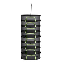 Séchoir à herbes pliable en nylon à 8 couches, en forme de U, avec pochette de rangement à fermeture éclair et crochet, panier suspendu pour sécher les plantes