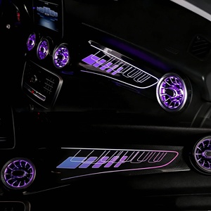 Illuminazione Ambientale a LED SJC per Interni <span class=keywords><strong>Mercedes</strong></span>-Benz CLA/<span class=keywords><strong>GLA</strong></span>/Classe A/B W156/W117/W246/W176, Accessori Decorativi a 64 Colori - Product Image 2