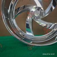 Jantes forgées SJ 6061-T6 en aluminium, logo personnalisé, chrome poli, 5 branches, déport profond, 5 trous, grand rebord extérieur, pour SUV