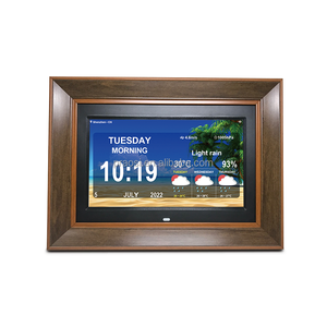 Hot bán khung gỗ 10 "inch Wifi mất trí nhớ ngày đồng hồ với dự báo thời tiết (thời gian, ngày, tuần, nhiệt độ, độ ẩm) - Product Image 6