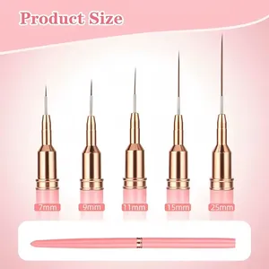 5pcs <b>Nail</b> Art Liner Brush Set UV <b>Gel</b> <b>Nail</b> Brushes <b>Kits</b> French Stripe Line Painting Drawing Flower Pen Professional Manicure Tool - Product Image 3