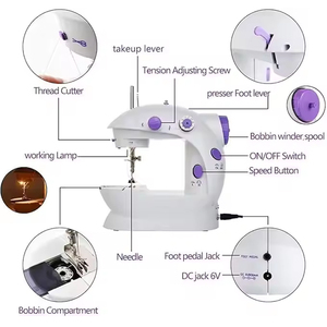 Máquinas de coser portátiles con velocidades de buena calidad, 12 puntadas integradas con costura inversa, máquinas de reparación Overlock de doble hilo - Product Image 3