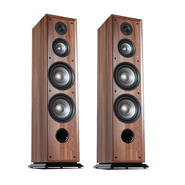 High-end Tower  Level 2.0 Front Speaker Living Room Three Frequency Passive HiFi Floor Type Home Stereo Wooden Speaker