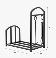 Support à bois de chauffage robuste de style australien, soudé au laser avec précision, résistant à la rouille, pour parcs publics, avec outils