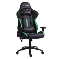 Chaise de jeu ergonomique pivotante à 180 degrés de luxe moderne JR RACING avec repose-pieds 4D en tissu, métal et PU pour ordinateur
