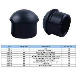ปลั๊กกันน้ำแบบครึ่งวงกลมไนลอน JIAF ขนาด 6 8 10 12 18 25 มม. ฝาปิดปลายสายเคเบิลสำหรับป้องกันฝุ่น - Product Image 2