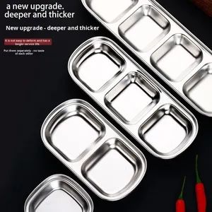 Set di Ciotole <span class=keywords><strong>per</strong></span> Salse in Acciaio Inox 304 da 1-4 Scomparti <span class=keywords><strong>per</strong></span> Salsa di Soia, Aceto, BBQ, Hotpot, Snack Coreani, Feste, Casa, <span class=keywords><strong>Ristorante</strong></span> - Product Image 2